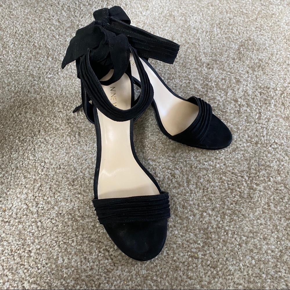 Nine West Tie Up Chunky Heel Sandal